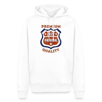 Qualité premium 2022 - Sweat à capuche Premium bio Homme - blanc - Devant - Nico (187cm)