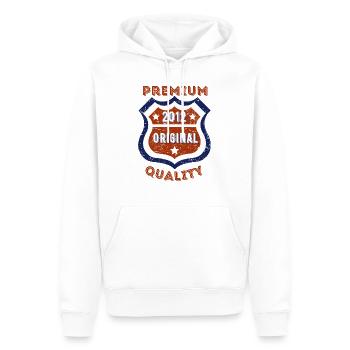 Qualité premium 2012 - Sweat à capuche Premium bio Homme - blanc - Devant - Nico (187cm)