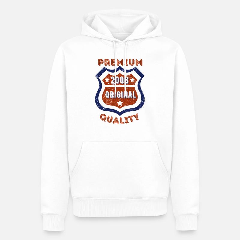 Qualité premium 2008 - Sweat à capuche Premium bio Homme - blanc