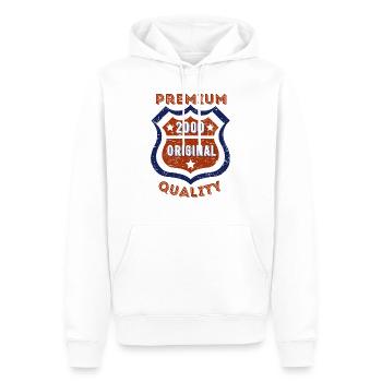 Qualité premium 2000 - Sweat à capuche Premium bio Homme - blanc - Devant - Nico (187cm)