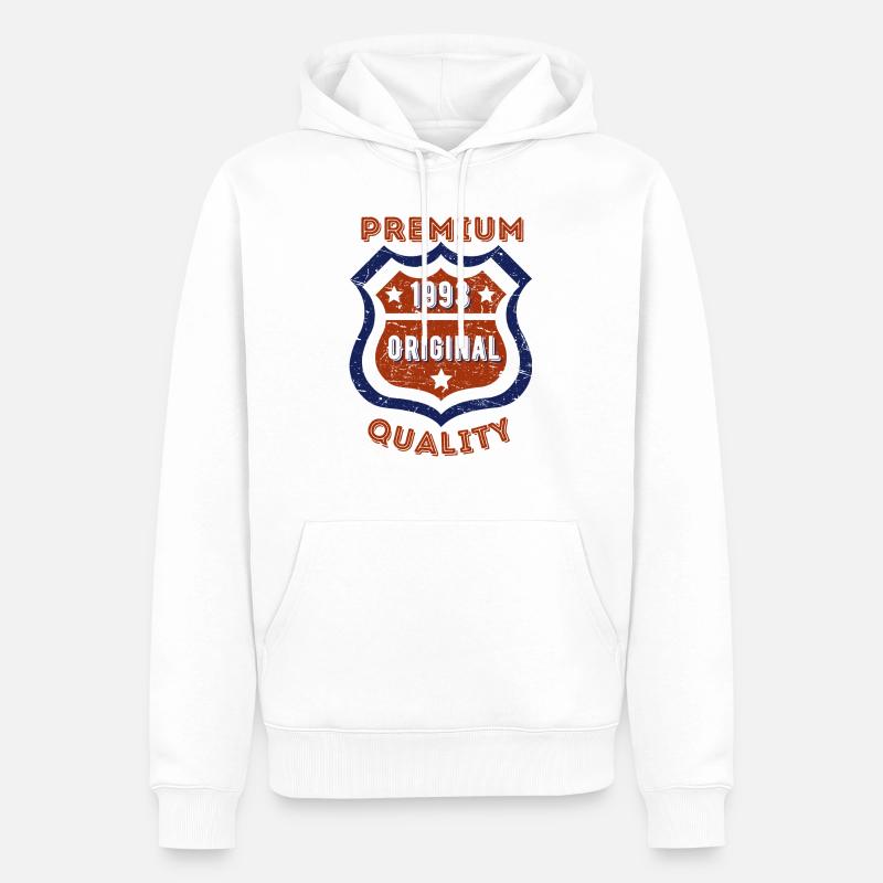 Qualité premium 1993 - Sweat à capuche Premium bio Homme - blanc