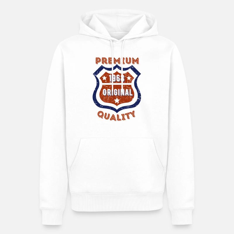 Qualité premium 1968 - Sweat à capuche Premium bio Homme - blanc