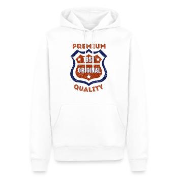 Qualité premium 1951 - Sweat à capuche Premium bio Homme - blanc - Devant - Nico (187cm)