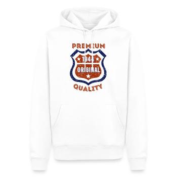 Qualité premium 1944 - Sweat à capuche Premium bio Homme - blanc - Devant - Nico (187cm)