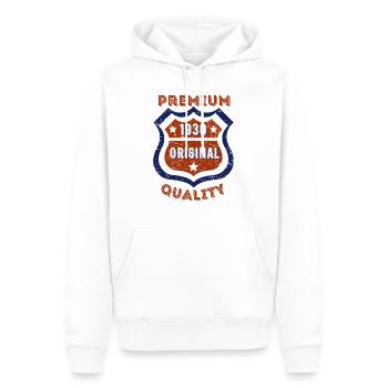 Qualité premium 1930 - Sweat à capuche Premium bio Homme - blanc - Devant - Nico (187cm)