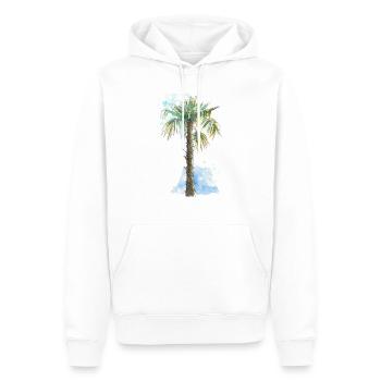 Mediterrane Palme - Auarell Federzeichnung - Männer Premium Bio Hoodie - Weiß - Vorne - Nico (187cm)