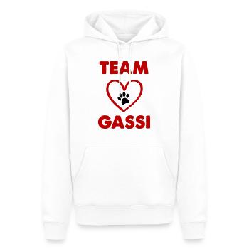 team gassi - Männer Premium Bio Hoodie - Weiß - Vorne - Nico (187cm)