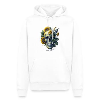 Sunflower Skull - Sweat à capuche Premium bio Homme - blanc - Devant - Nico (187cm)