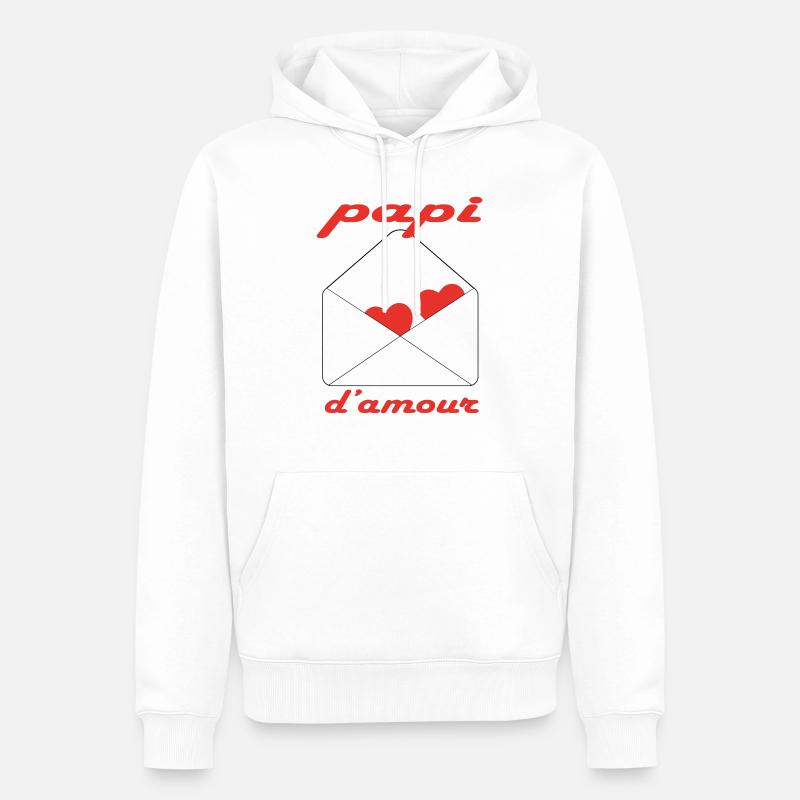 Papi d'amour - Sweat à capuche Premium bio Homme - blanc