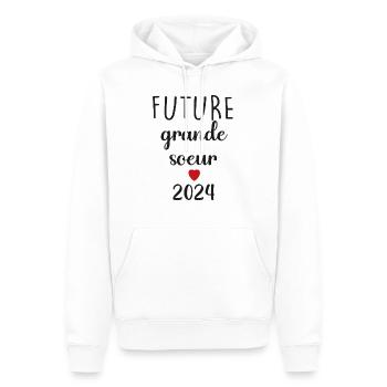 Zukünftige große Schwester - 2024 - Männer Premium Bio Hoodie - Weiß - Vorne - Nico (187cm)