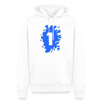 Blobs 1 - Sweat à capuche Premium bio Homme - blanc - Devant - Nico (187cm)