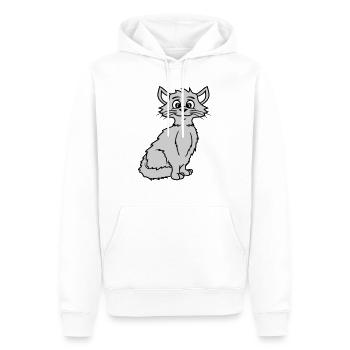 Pretty Cat Looking Happy Cheerful Smiling - Men’s Premium Organic Hoodie - white - Front - Nico (187cm)