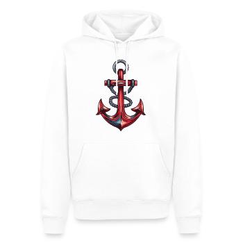 Port d’ancrage - Sweat à capuche Premium bio Homme - blanc - Devant - Nico (187cm)