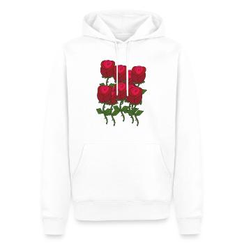 Roses - Sweat à capuche Premium bio Homme - blanc - Devant - Nico (187cm)