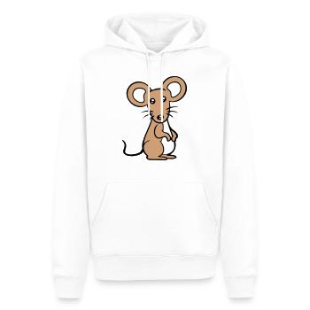 Maus Mäuschen Süße Kleine Ratte Nager Freundlich - Männer Premium Bio Hoodie - Weiß - Vorne - Nico (187cm)