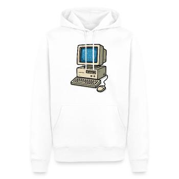 Computer Old School - Men’s Premium Organic Hoodie - white - Front - Nico (187cm)