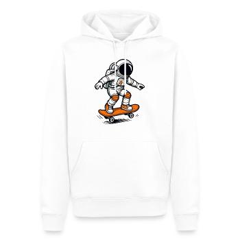 Planche à roulettes astronaute 1 - Sweat à capuche Premium bio Homme - blanc - Devant - Nico (187cm)