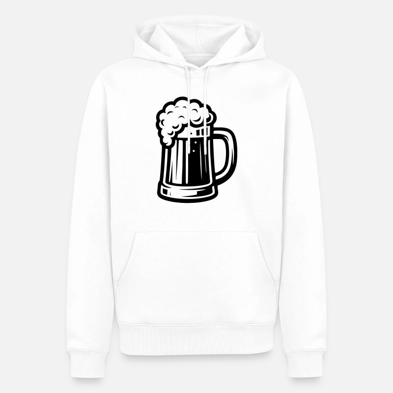 Chope à bière symbole bière - Sweat à capuche Premium bio Homme - blanc