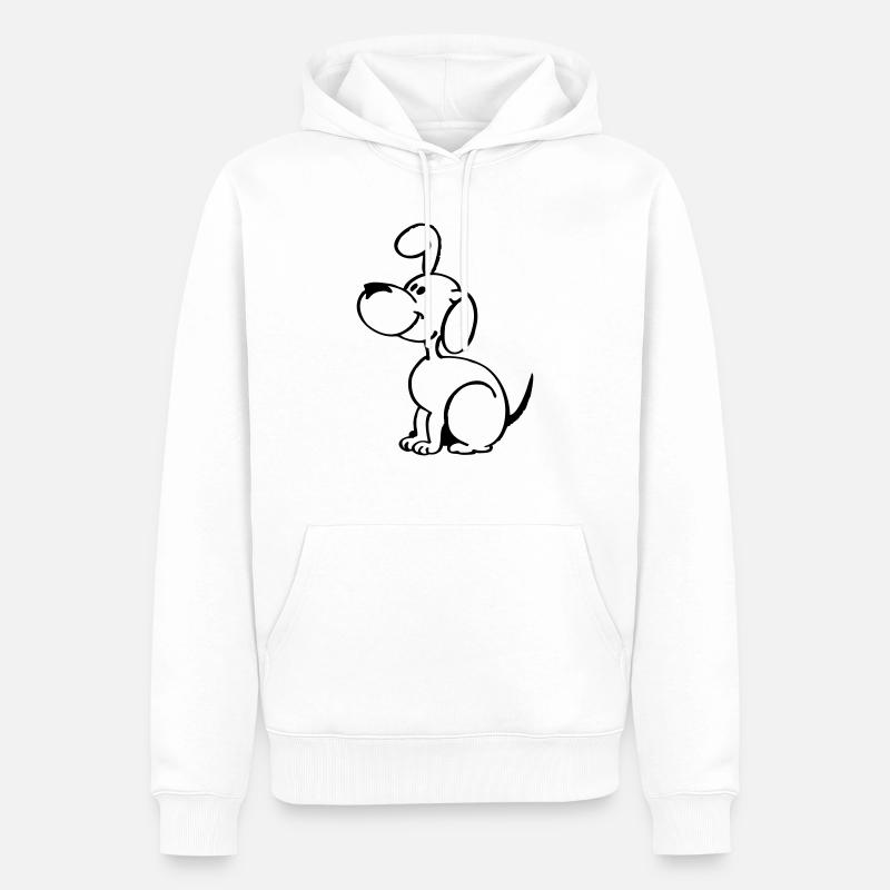 Hündchen - Männer Premium Bio Hoodie - Weiß