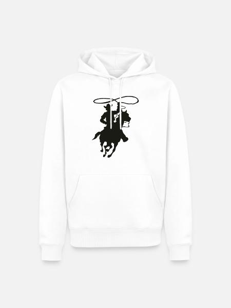 Galop Cowboy - Sweat à capuche Premium bio Homme - blanc