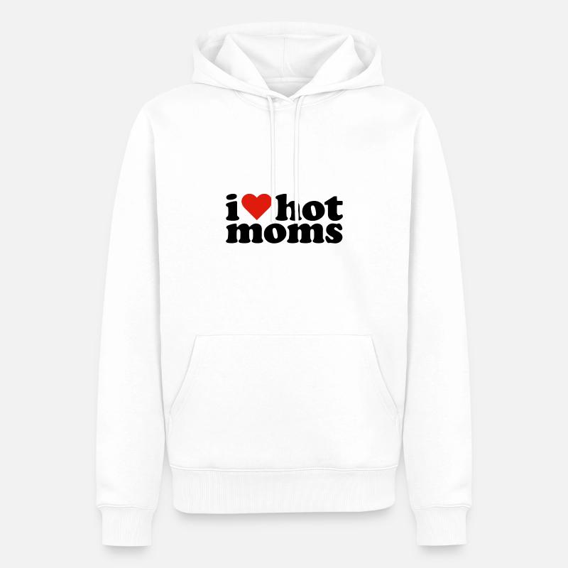 J’aime les mamans chaudes - Sweat à capuche Premium bio Homme - blanc