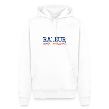 Râleur mais charmant - Sweat à capuche Premium bio Homme - blanc - Devant - Nico (187cm)