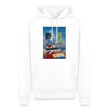 Les collines - Sweat à capuche Premium bio Homme - blanc - Devant - Nico (187cm)