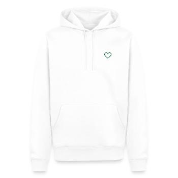Herz grün - Männer Premium Bio Hoodie - Weiß - Vorne - Nico (187cm)
