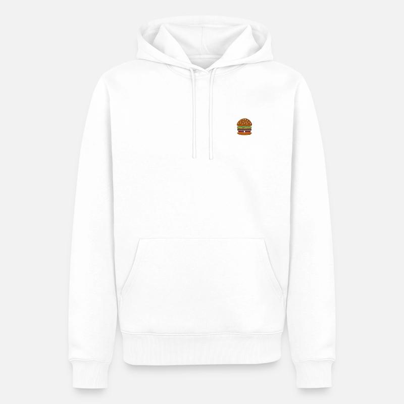 Burger bestickt - Männer Premium Bio Hoodie - Weiß