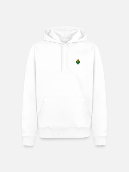 Maïs brodé - Sweat à capuche Premium bio Homme - blanc