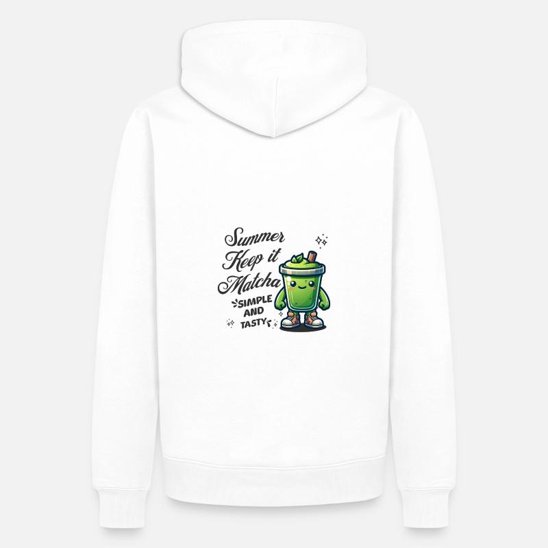 Summer Keep It Matcha - Männer Premium Bio Hoodie - Weiß