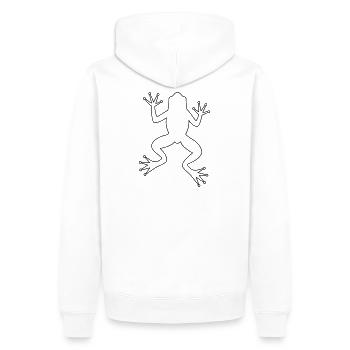 Frosch Kröte Laubfrosch Silhouette - Männer Premium Bio Hoodie - Weiß - Hinten - Nico (187cm)