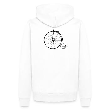 grand bi (motif noir) - Sweat à capuche Premium bio Homme - blanc - Dos - Nico (187cm)