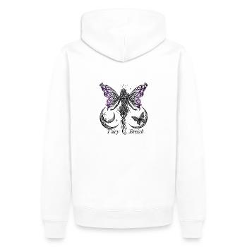 La Fée Espiègle by FairyBreizh - Sweat à capuche Premium bio Homme - blanc - Dos - Nico (187cm)