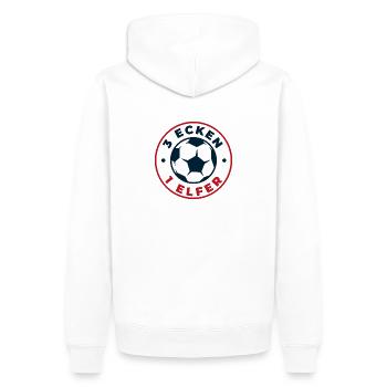 3 ecken 1 elfer - Männer Premium Bio Hoodie - Weiß - Hinten - Nico (187cm)