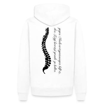 Spine - help against neck tension - Men’s Premium Organic Hoodie - white - Back - Nico (187cm)