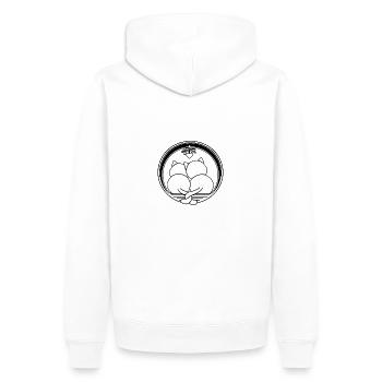 Süße Katzen als Liebespaar, Ich liebe dich - Männer Premium Bio Hoodie - Weiß - Hinten - Nico (187cm)
