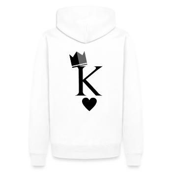 King Queen - Pärchendesign - Männer Premium Bio Hoodie - Weiß - Hinten - Nico (187cm)