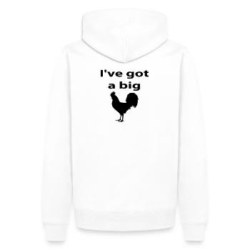 big coq - Sweat à capuche Premium bio Homme - blanc - Dos - Nico (187cm)