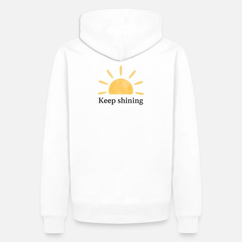 Keep Shining – Sonne – Minimalistisch - Männer Premium Bio Hoodie - Weiß