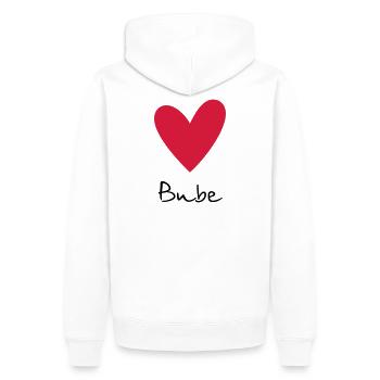 Herz Bube Herzbube Geschenk - Männer Premium Bio Hoodie - Weiß - Hinten - Nico (187cm)