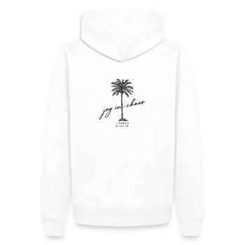 joy in chaos - Männer Premium Bio Hoodie - Weiß - Hinten - Nico (187cm)