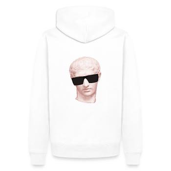 Griechische Statue mit Brille - Männer Premium Bio Hoodie - Weiß - Hinten - Nico (187cm)