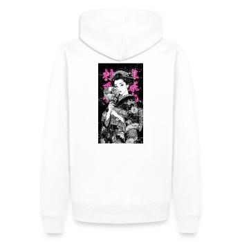 秘密の美人 - Beautiful Secret Vintage Tee - Männer Premium Bio Hoodie - Weiß - Hinten - Nico (187cm)