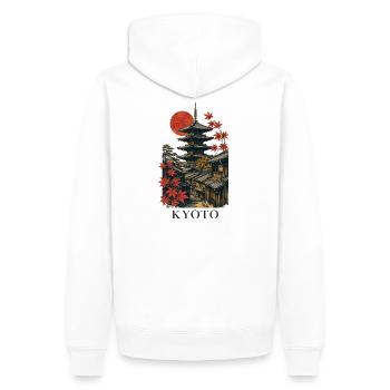 Kyoto Japan Pagoda Street Art - Männer Premium Bio Hoodie - Weiß - Hinten - Nico (187cm)