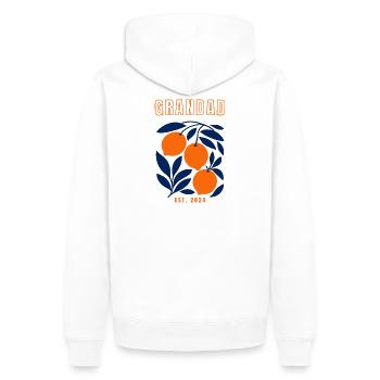 Grand-père 2024 - Sweat à capuche Premium bio Homme - blanc - Dos - Nico (187cm)