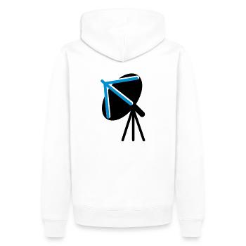 antenne parabolique orientée vers le ciel - Sweat à capuche Premium bio Homme - blanc - Dos - Nico (187cm)