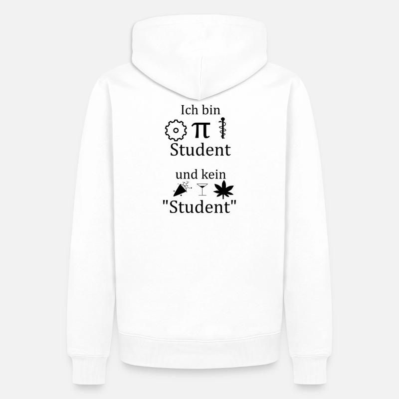Unispruch "Ich bin MINT Student" Studenten - Männer Premium Bio Hoodie - Weiß