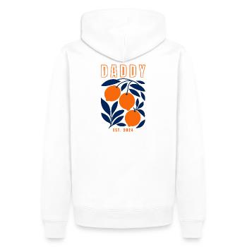 Papa 2024 - Männer Premium Bio Hoodie - Weiß - Hinten - Nico (187cm)