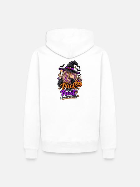 ⚪ Trick or Treat - I came for the Candy - Blond  - Männer Premium Bio Hoodie - Weiß